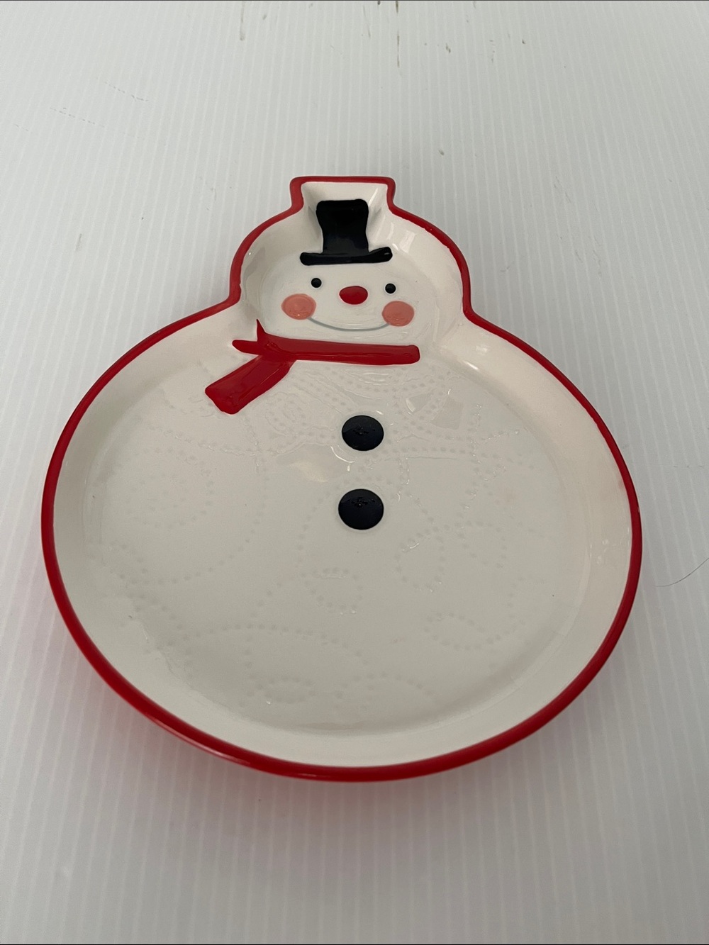 Hallmark  Ceramic Snowman Candy/Cookie Serving Tray